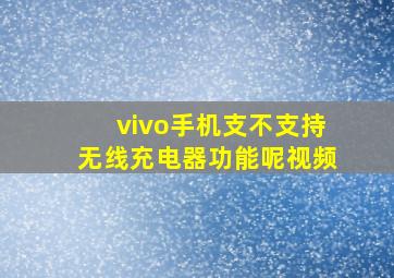 vivo手机支不支持无线充电器功能呢视频