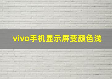 vivo手机显示屏变颜色浅