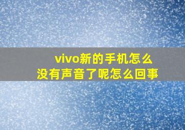 vivo新的手机怎么没有声音了呢怎么回事