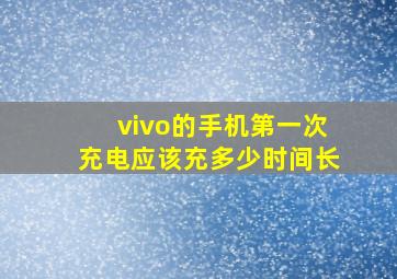 vivo的手机第一次充电应该充多少时间长