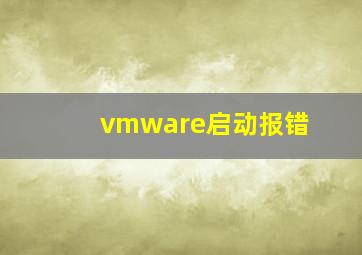 vmware启动报错