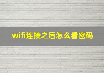 wifi连接之后怎么看密码