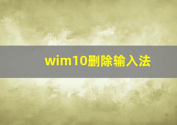 wim10删除输入法