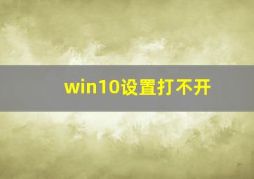 win10设置打不开