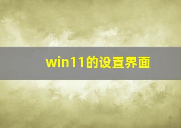 win11的设置界面