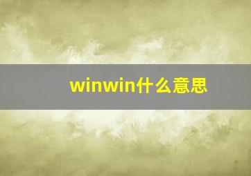 winwin什么意思