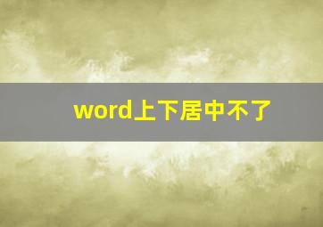 word上下居中不了