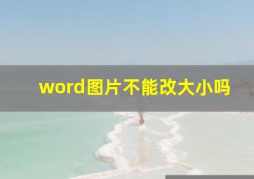 word图片不能改大小吗