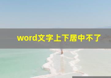 word文字上下居中不了