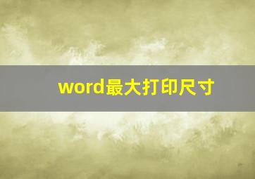 word最大打印尺寸