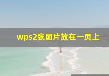 wps2张图片放在一页上