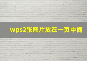 wps2张图片放在一页中间