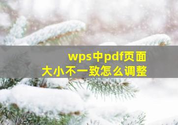 wps中pdf页面大小不一致怎么调整