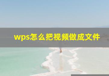 wps怎么把视频做成文件