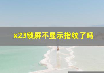 x23锁屏不显示指纹了吗