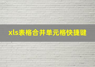 xls表格合并单元格快捷键