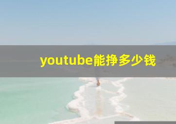 youtube能挣多少钱