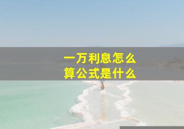 一万利息怎么算公式是什么