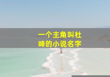 一个主角叫杜峰的小说名字