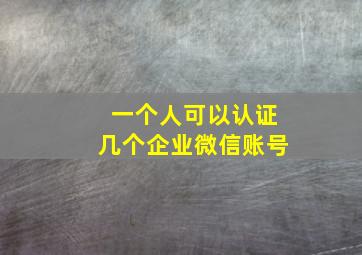 一个人可以认证几个企业微信账号