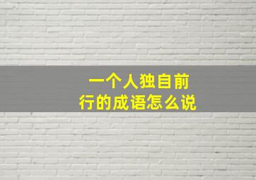 一个人独自前行的成语怎么说