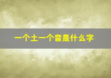 一个土一个音是什么字