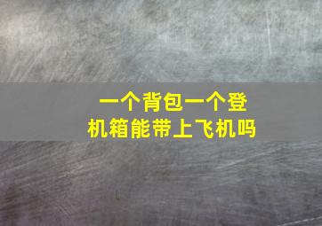 一个背包一个登机箱能带上飞机吗