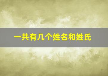 一共有几个姓名和姓氏