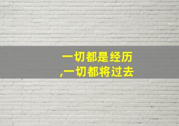 一切都是经历,一切都将过去