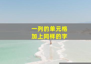 一列的单元格加上同样的字