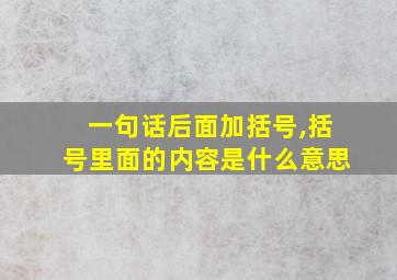 一句话后面加括号,括号里面的内容是什么意思