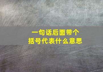 一句话后面带个括号代表什么意思