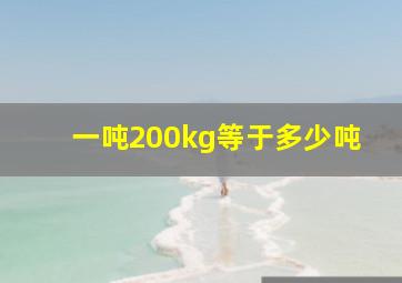 一吨200kg等于多少吨