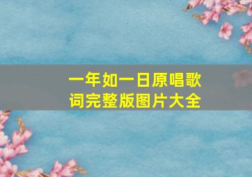 一年如一日原唱歌词完整版图片大全