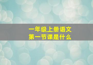 一年级上册语文第一节课是什么