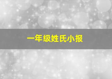 一年级姓氏小报