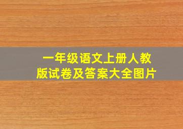 一年级语文上册人教版试卷及答案大全图片