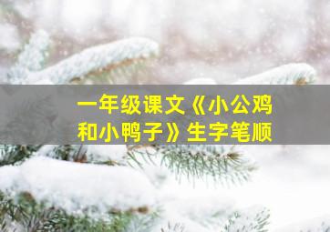 一年级课文《小公鸡和小鸭子》生字笔顺