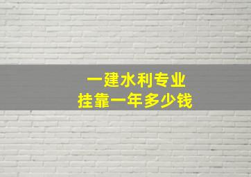 一建水利专业挂靠一年多少钱