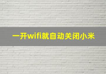 一开wifi就自动关闭小米