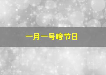 一月一号啥节日