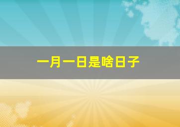 一月一日是啥日子