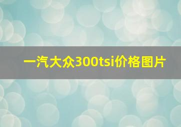 一汽大众300tsi价格图片