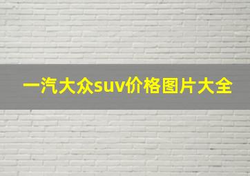 一汽大众suv价格图片大全