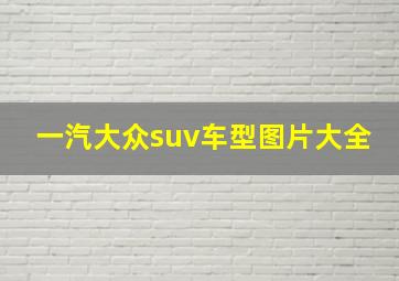 一汽大众suv车型图片大全