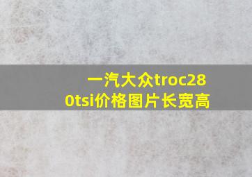 一汽大众troc280tsi价格图片长宽高