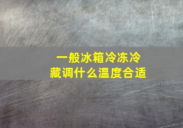 一般冰箱冷冻冷藏调什么温度合适