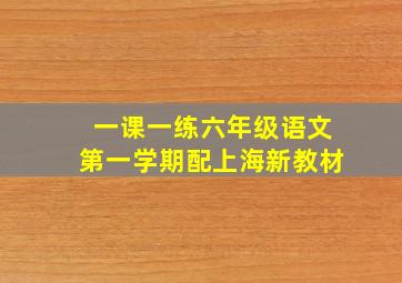 一课一练六年级语文第一学期配上海新教材