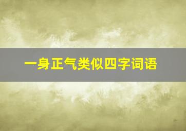 一身正气类似四字词语