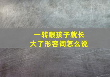 一转眼孩子就长大了形容词怎么说